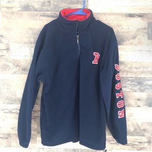 XL Boston Red Sox Blue Red Fleece Zipper Pullover